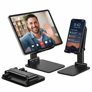 Foldable Adjustable Tablet Stand 4.7–15.6” Heavy Base Non-Slip Portable Holder